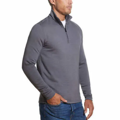 Weatherproof Vintage Men Sweatshirt Quarter Zip-Charcoal
