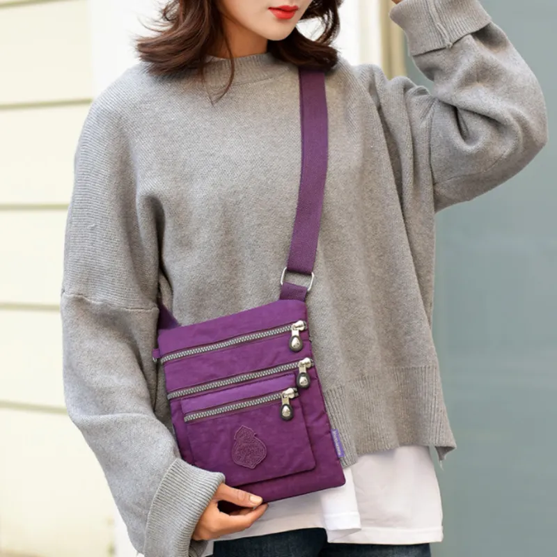 Women Shoulder Bag Nylon Ultra Light Multi-Layer Travel Bag