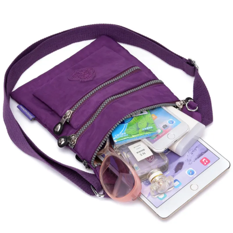 Women Shoulder Bag Nylon Ultra Light Multi-Layer Travel Bag