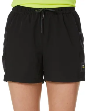 Womens Flex and Move 4-Way Stretch Elastic Waist Short - Black