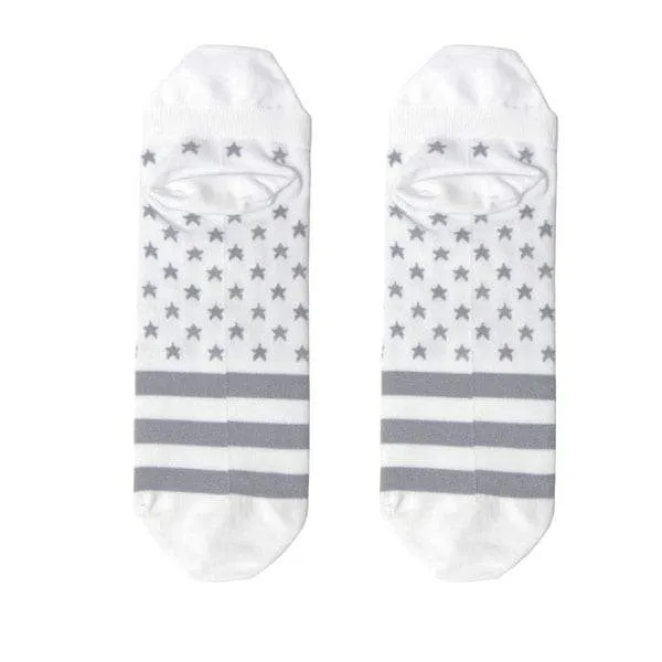 Woven Socks | Ankle Tab | Whiteout American Flag