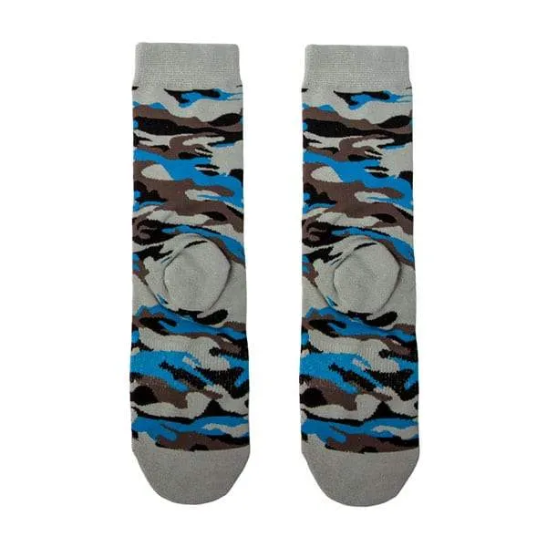 Woven Socks | Crew | Aqua Blackout Military Camo