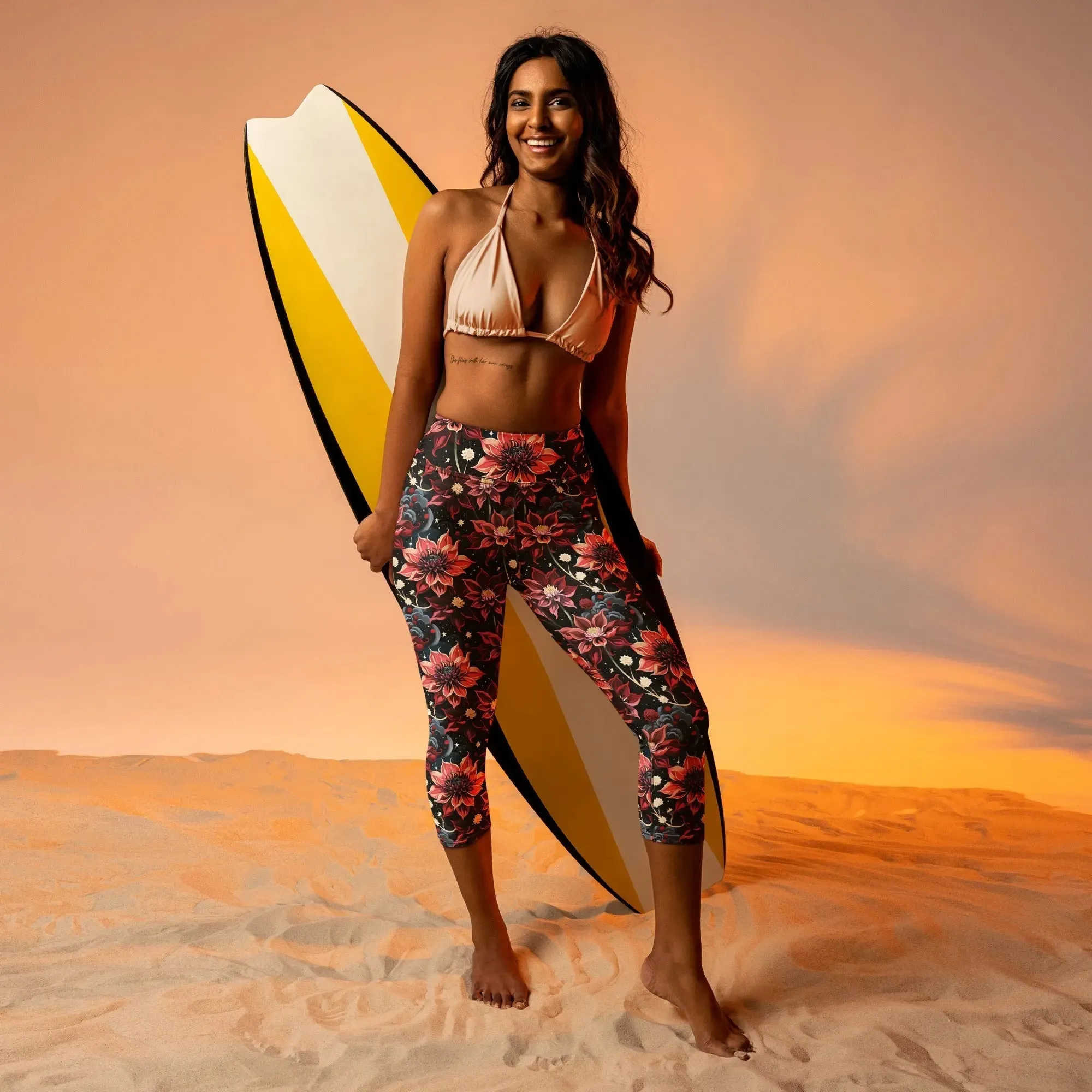 Yoga Capri Leggings Twilight Dahlia