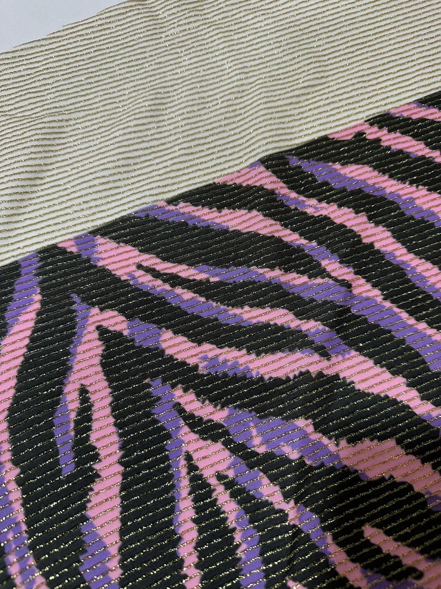 Zebra Pattern Shimmer Ottoman Fabric with 4-Way Stretch
