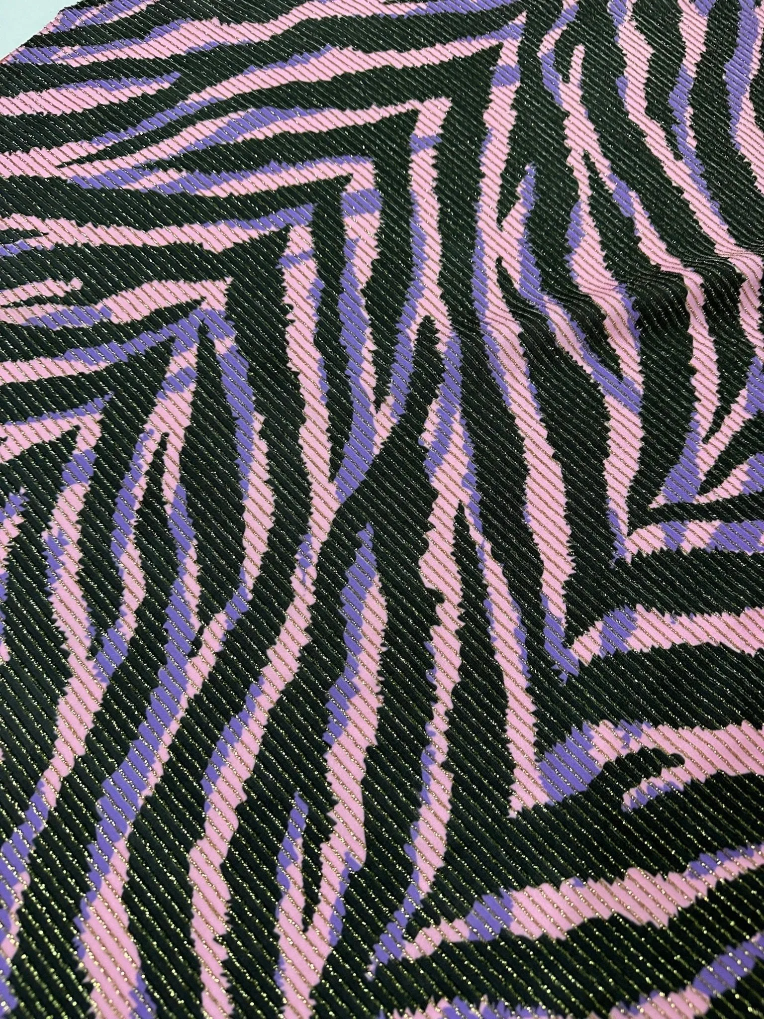Zebra Pattern Shimmer Ottoman Fabric with 4-Way Stretch