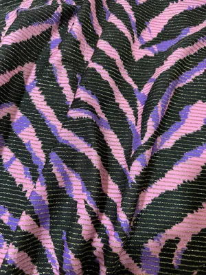 Zebra Pattern Shimmer Ottoman Fabric with 4-Way Stretch