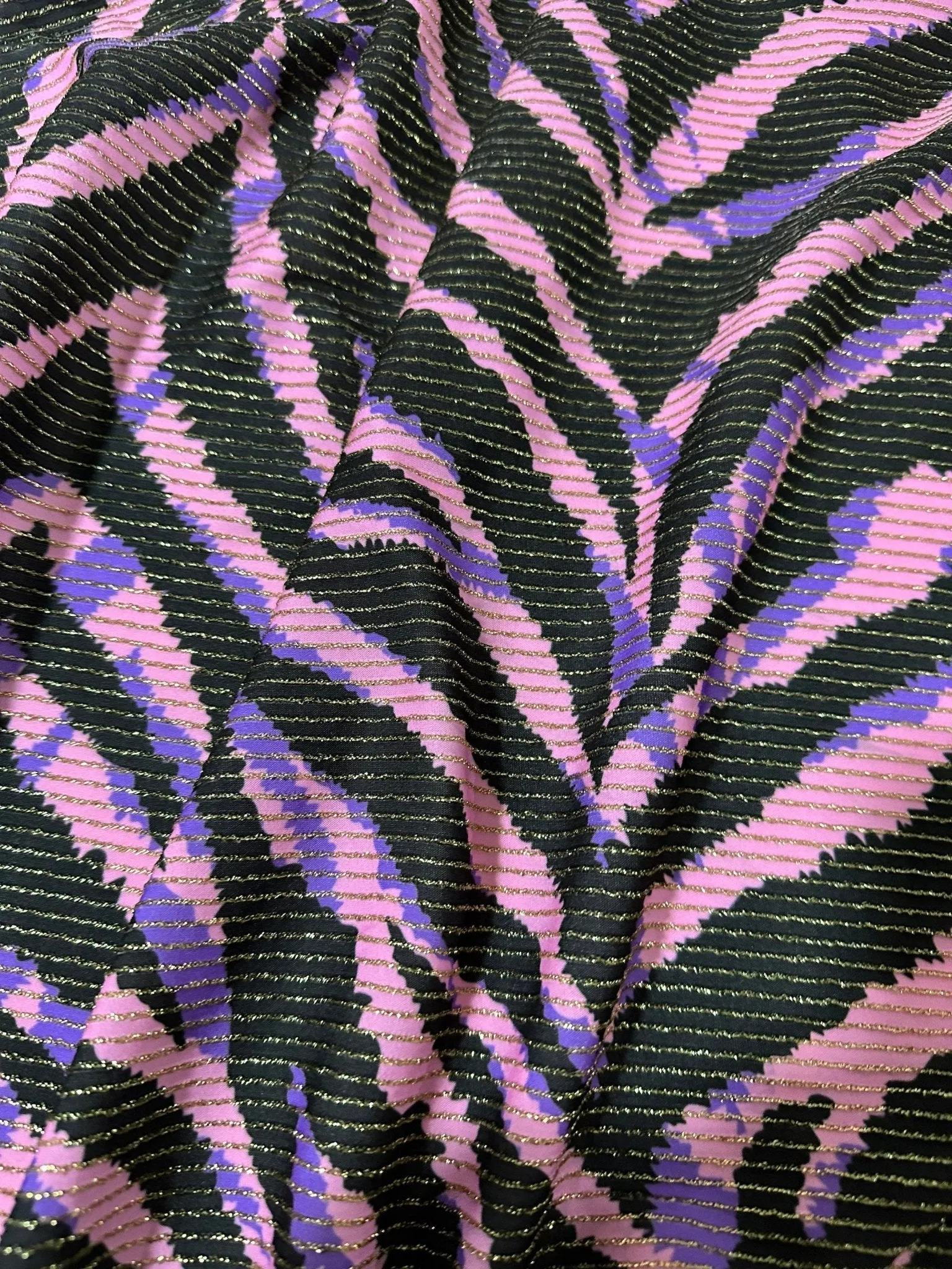 Zebra Pattern Shimmer Ottoman Fabric with 4-Way Stretch